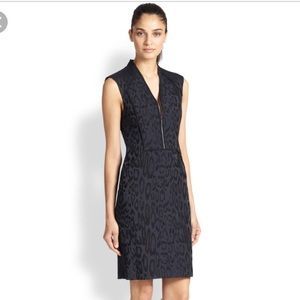 NWT Rebecca Taylor Dress. Black Leopard print